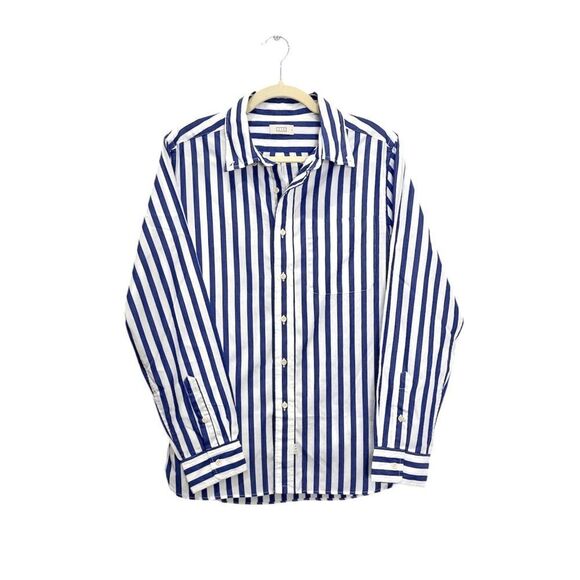 NEW AYR THE Deep End oversized cotton shirt in blue stripe - Picture 3 of 7
